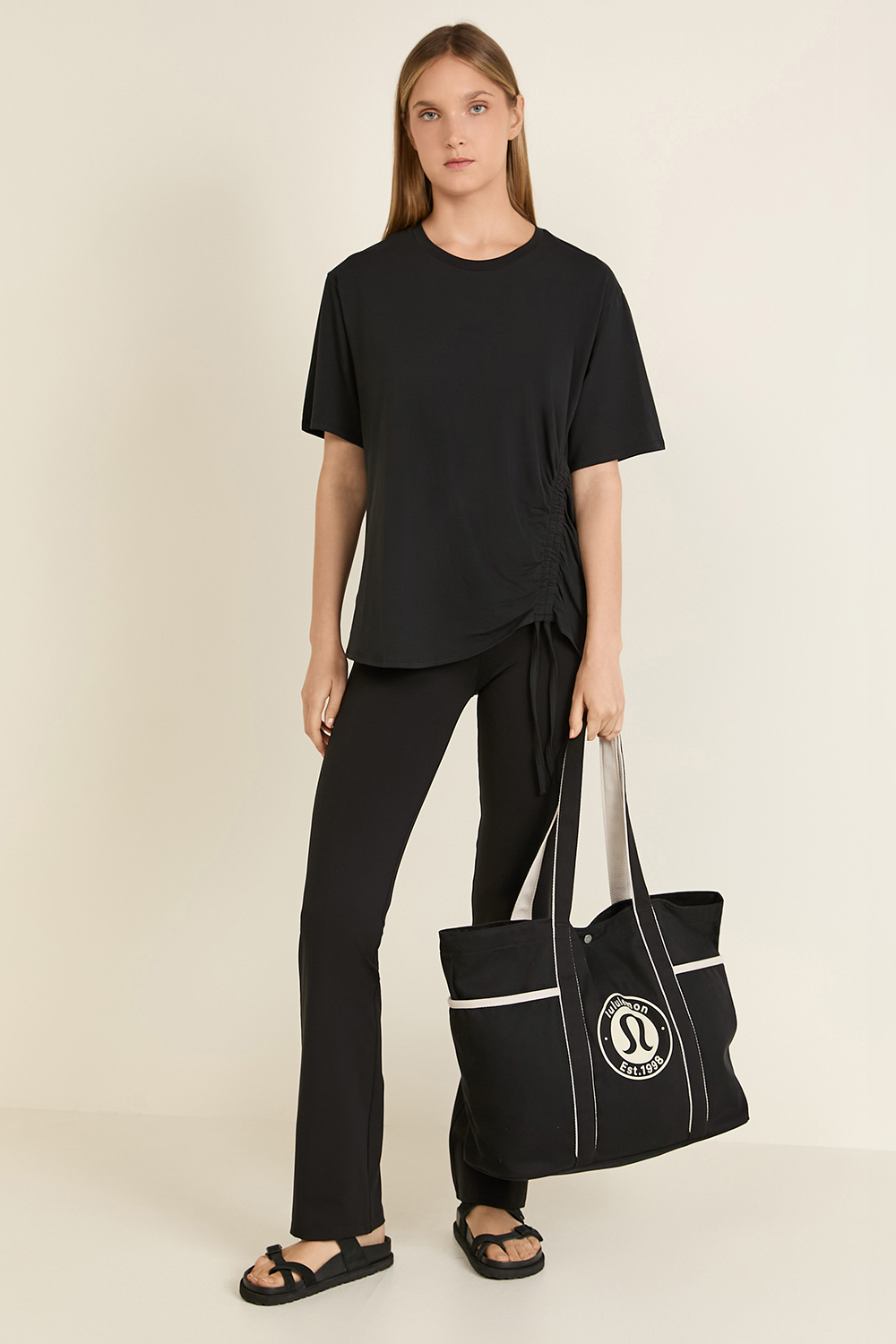 Side-Cinch Cotton T-Shirt